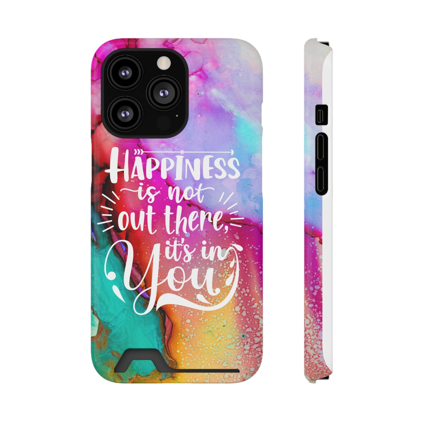 Happiness Phone Case With Card Holder