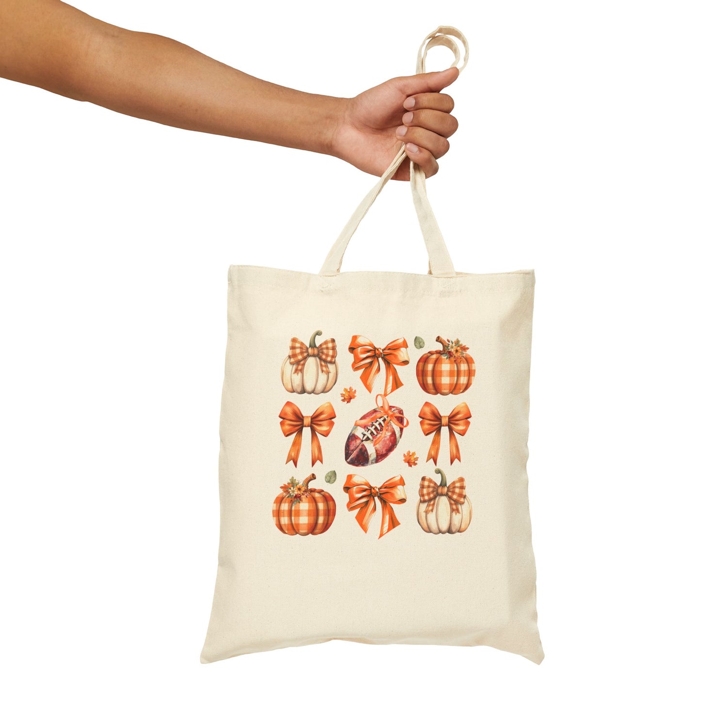 Fall Football Cotton Canvas Tote Bag