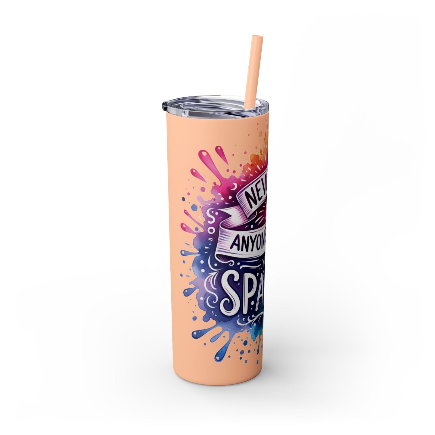 “Sparkle” Skinny Tumbler with Straw, 20oz