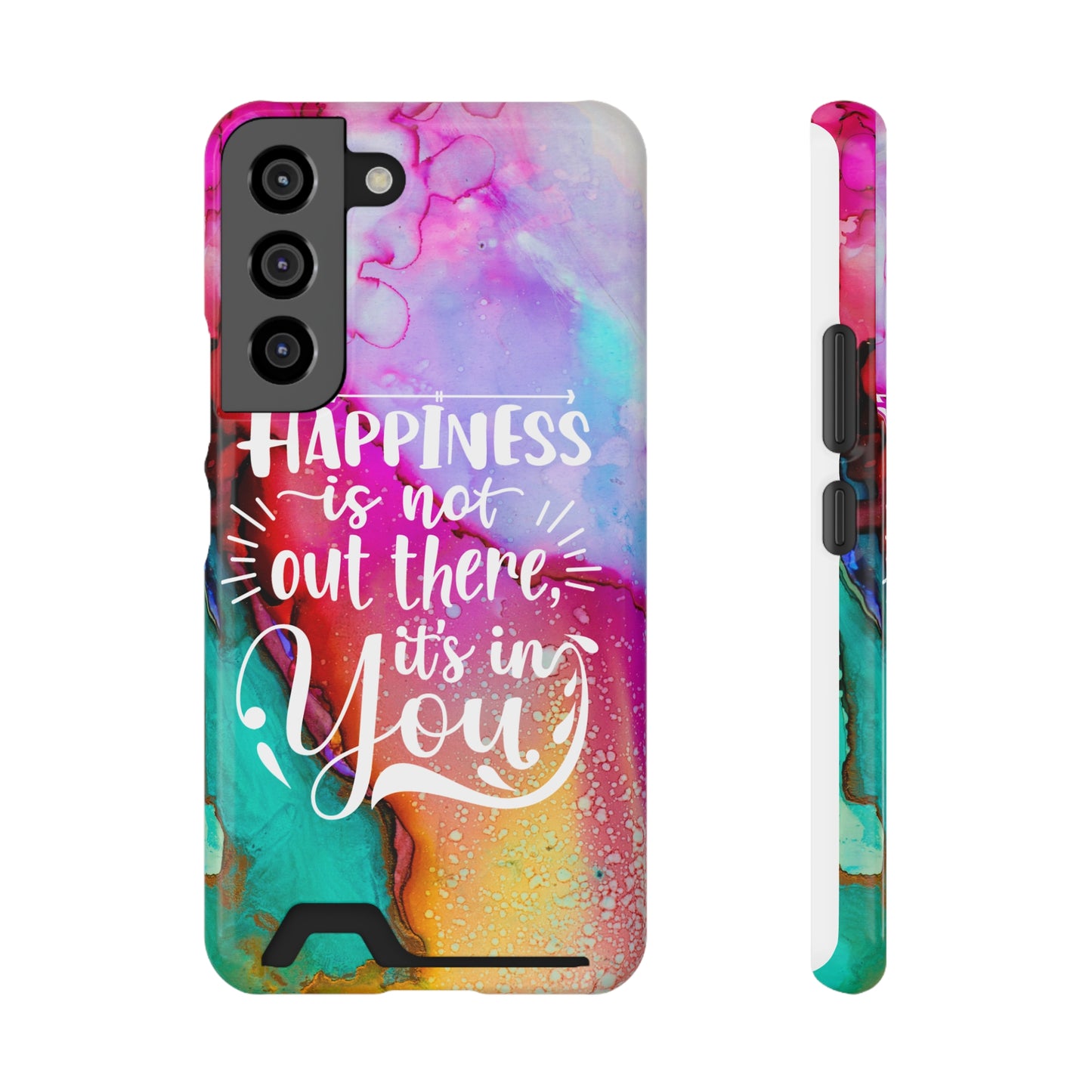 Happiness Phone Case With Card Holder