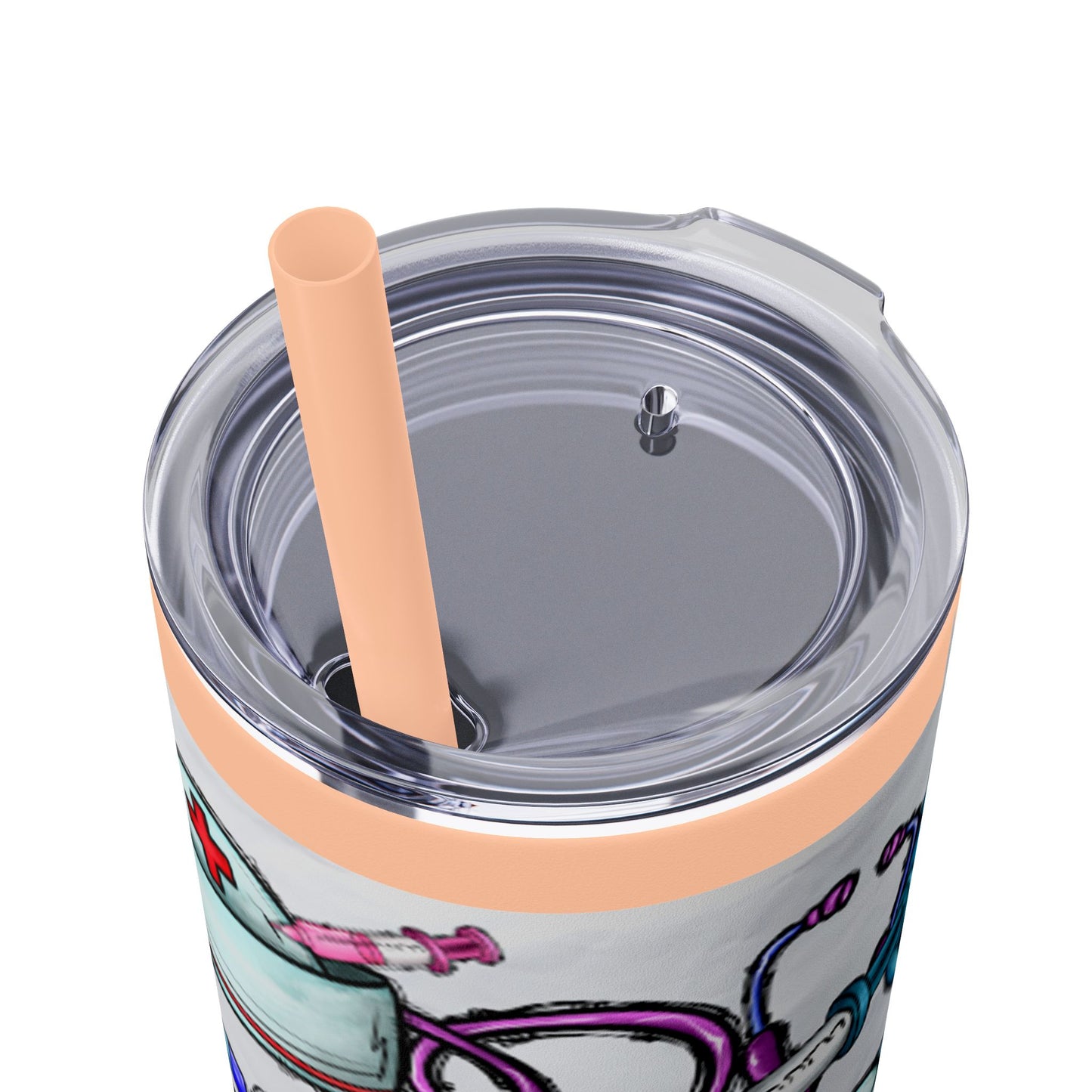 Nurse Skinny Tumbler with Straw, 20oz