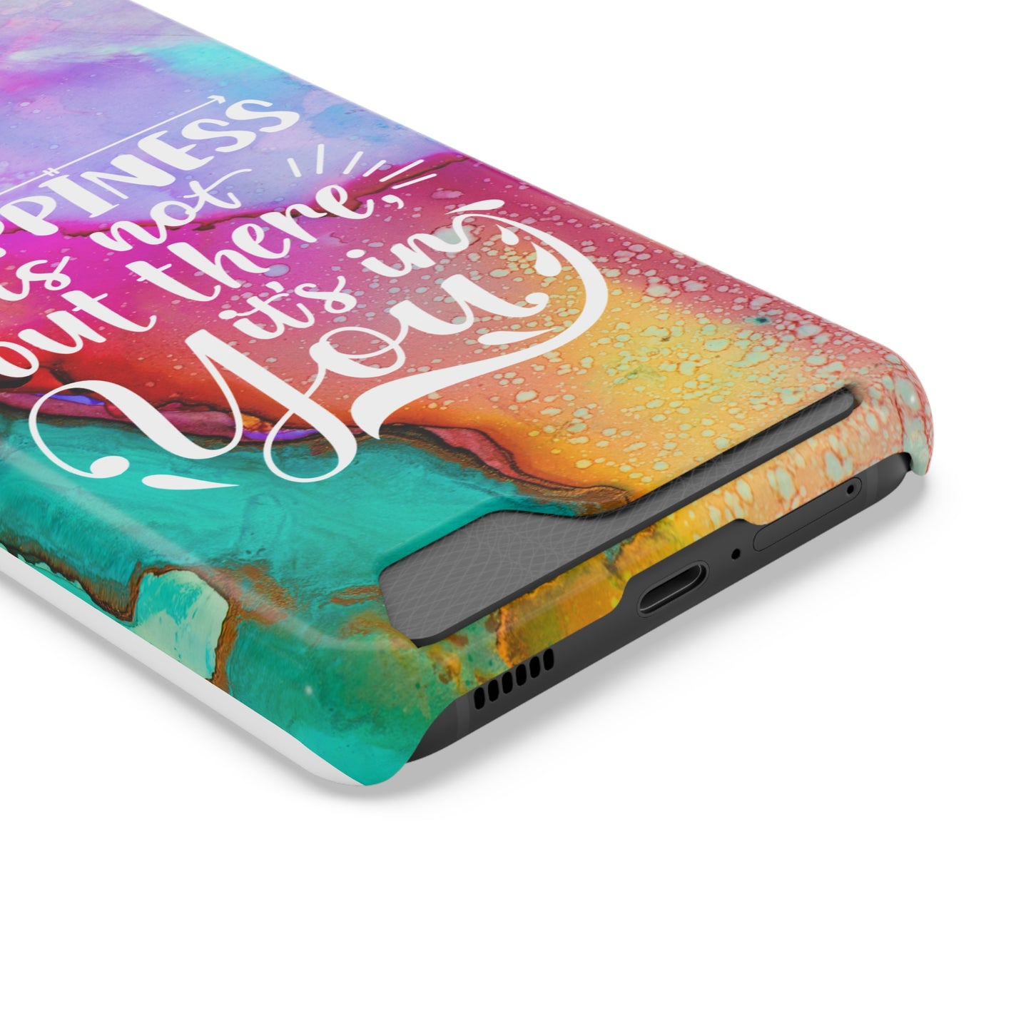 Happiness Phone Case With Card Holder