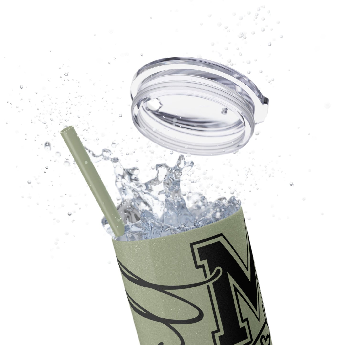 Football Mom Skinny Tumbler with Straw, 20oz