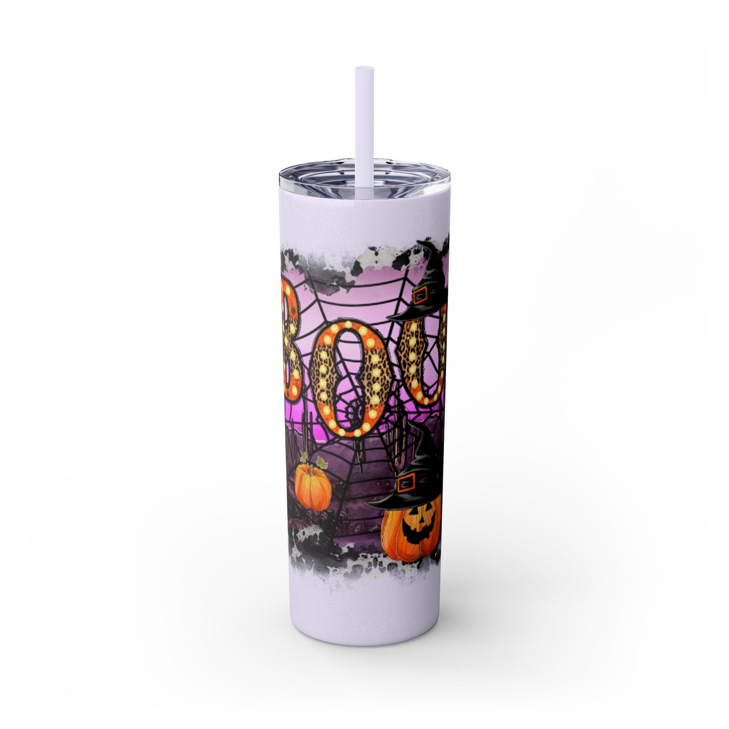 Halloween Boo Skinny Tumbler with Straw, 20oz