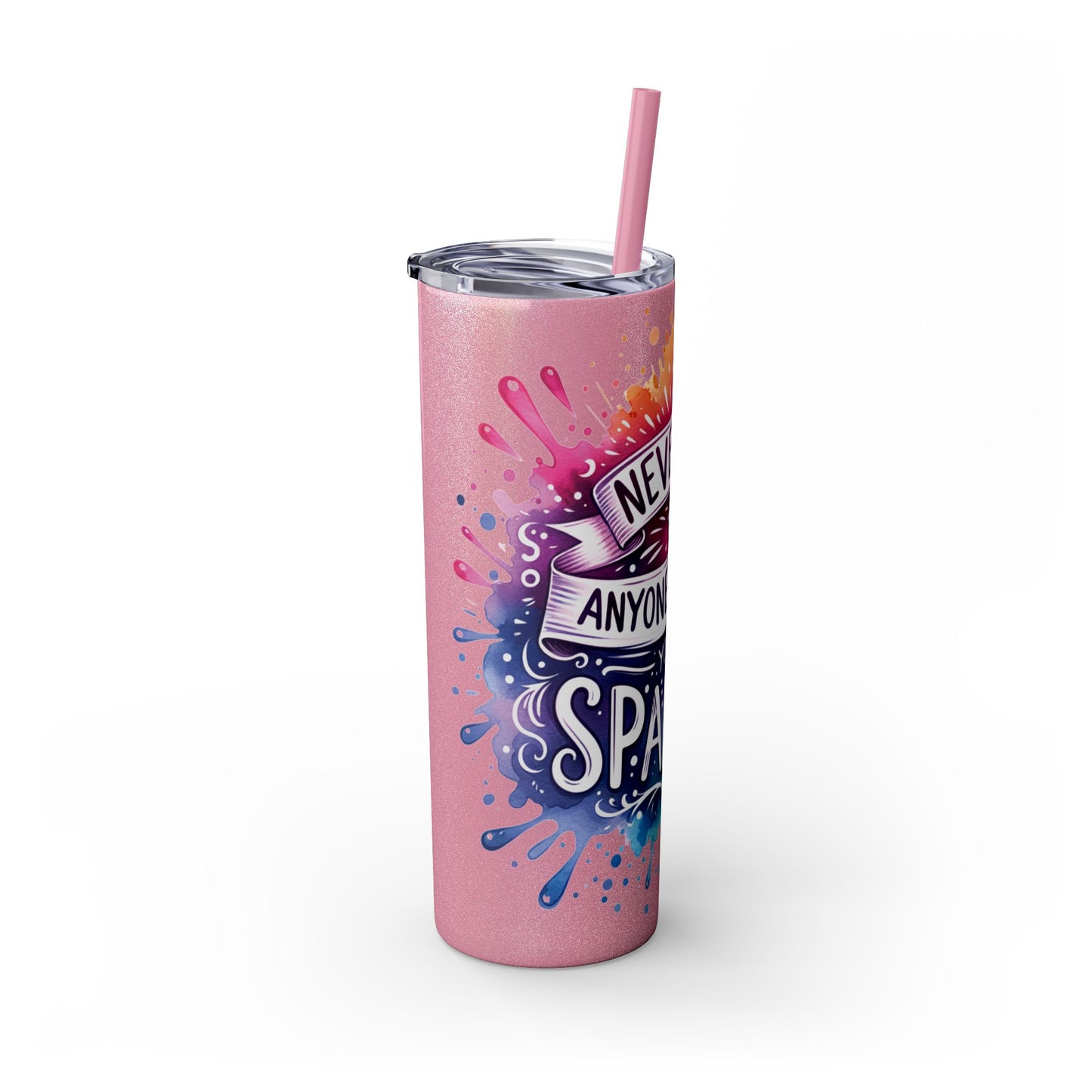 “Sparkle” Skinny Tumbler with Straw, 20oz