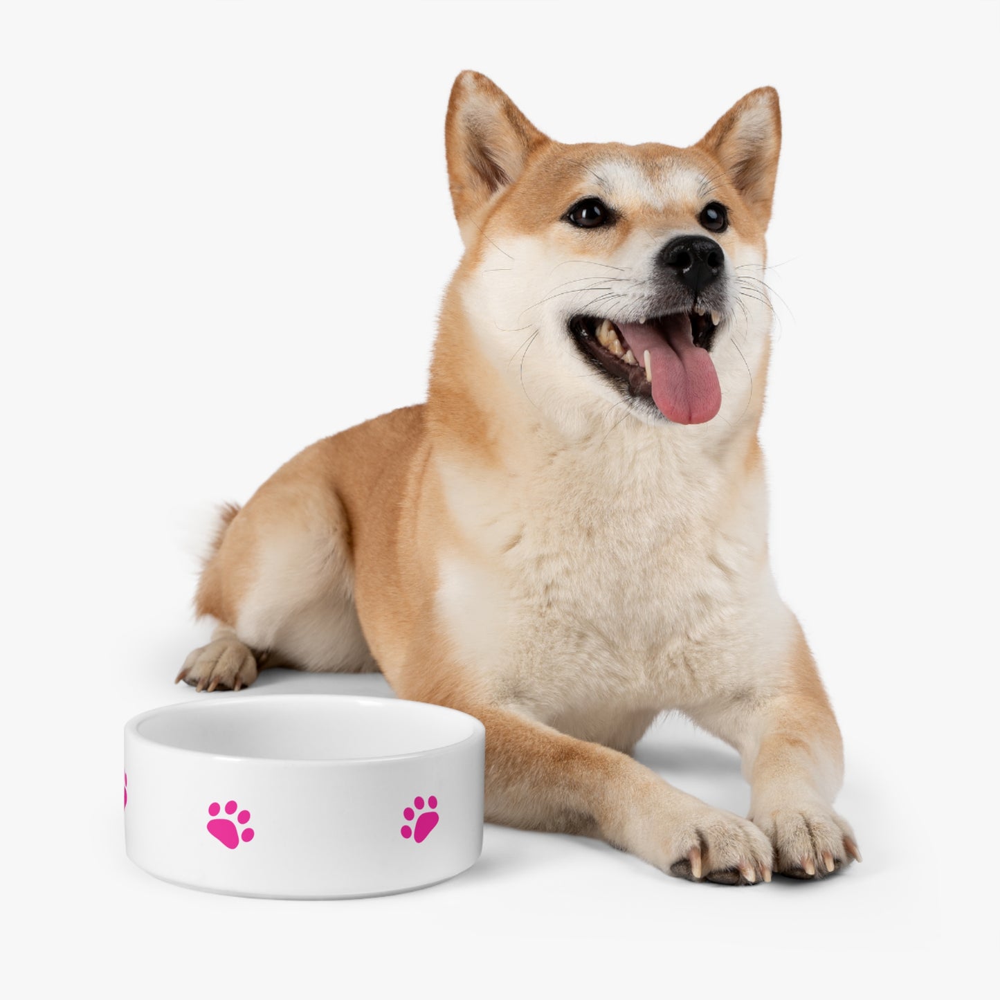 Pink Paw Print Pet Bowl