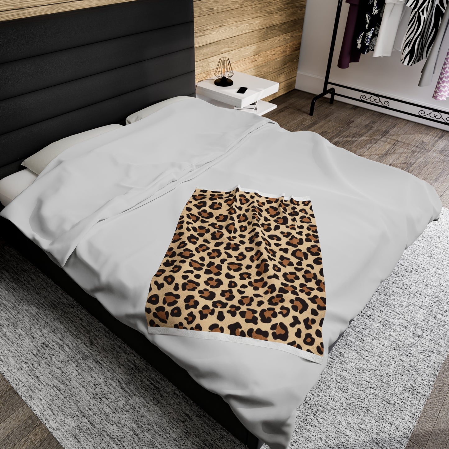 Leopard Print Velveteen Plush Blanket