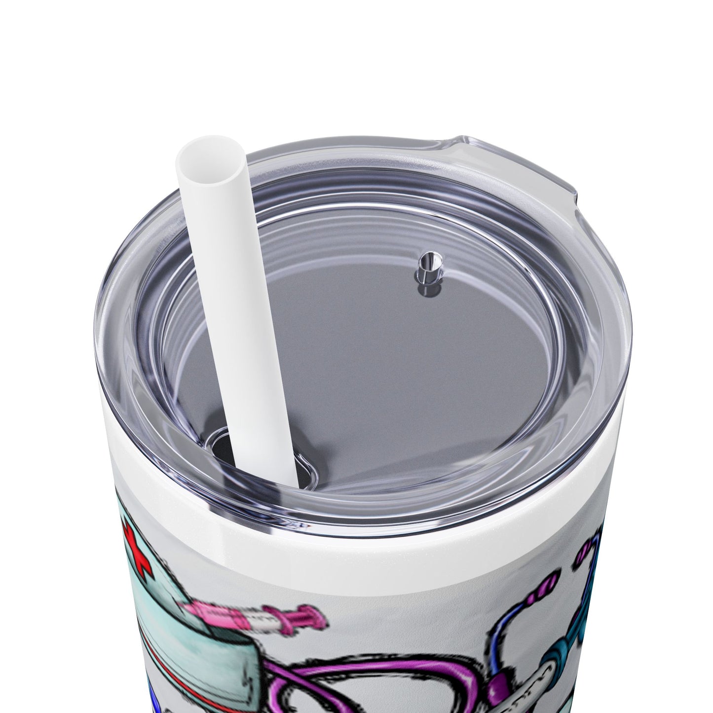 Nurse Skinny Tumbler with Straw, 20oz