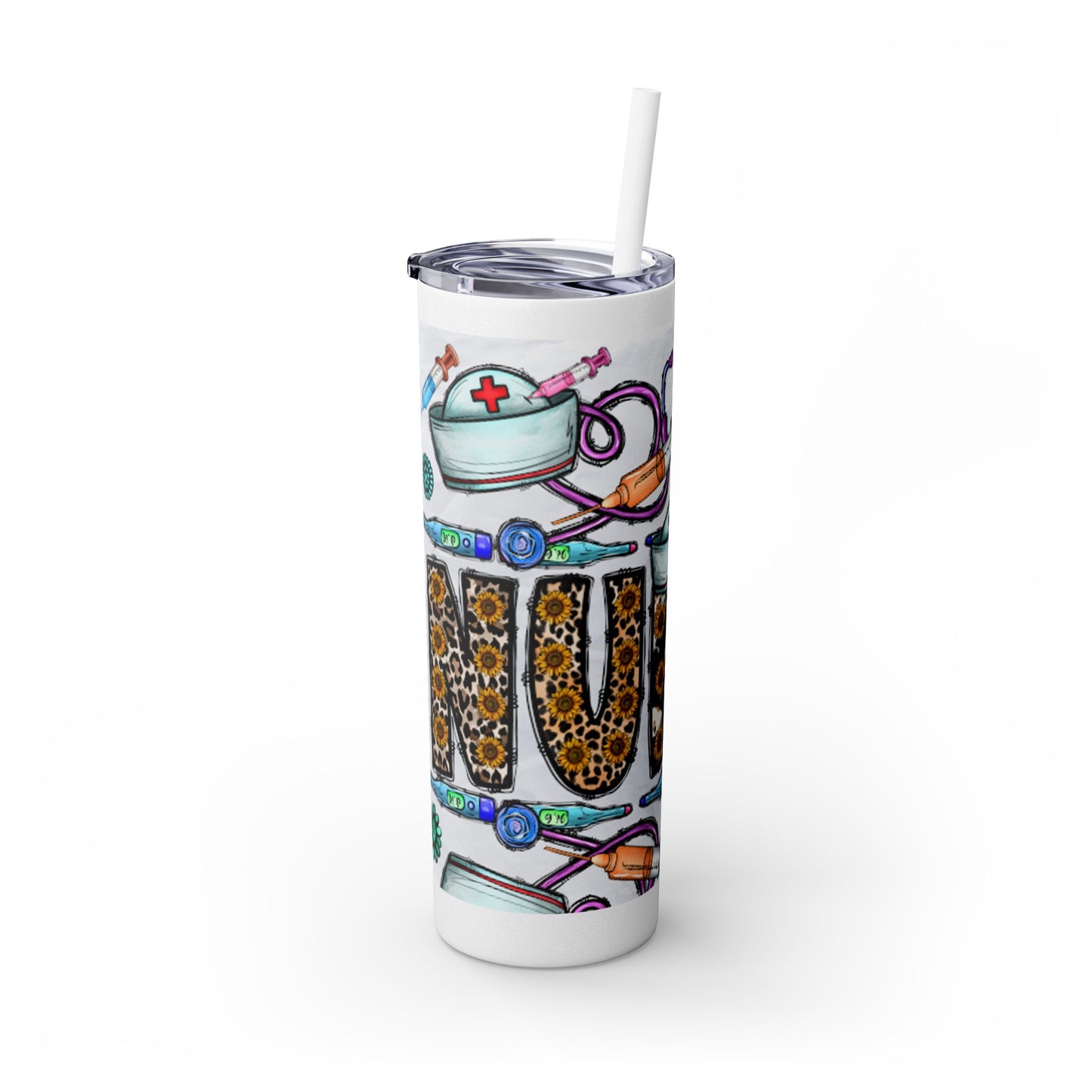 Nurse Skinny Tumbler with Straw, 20oz