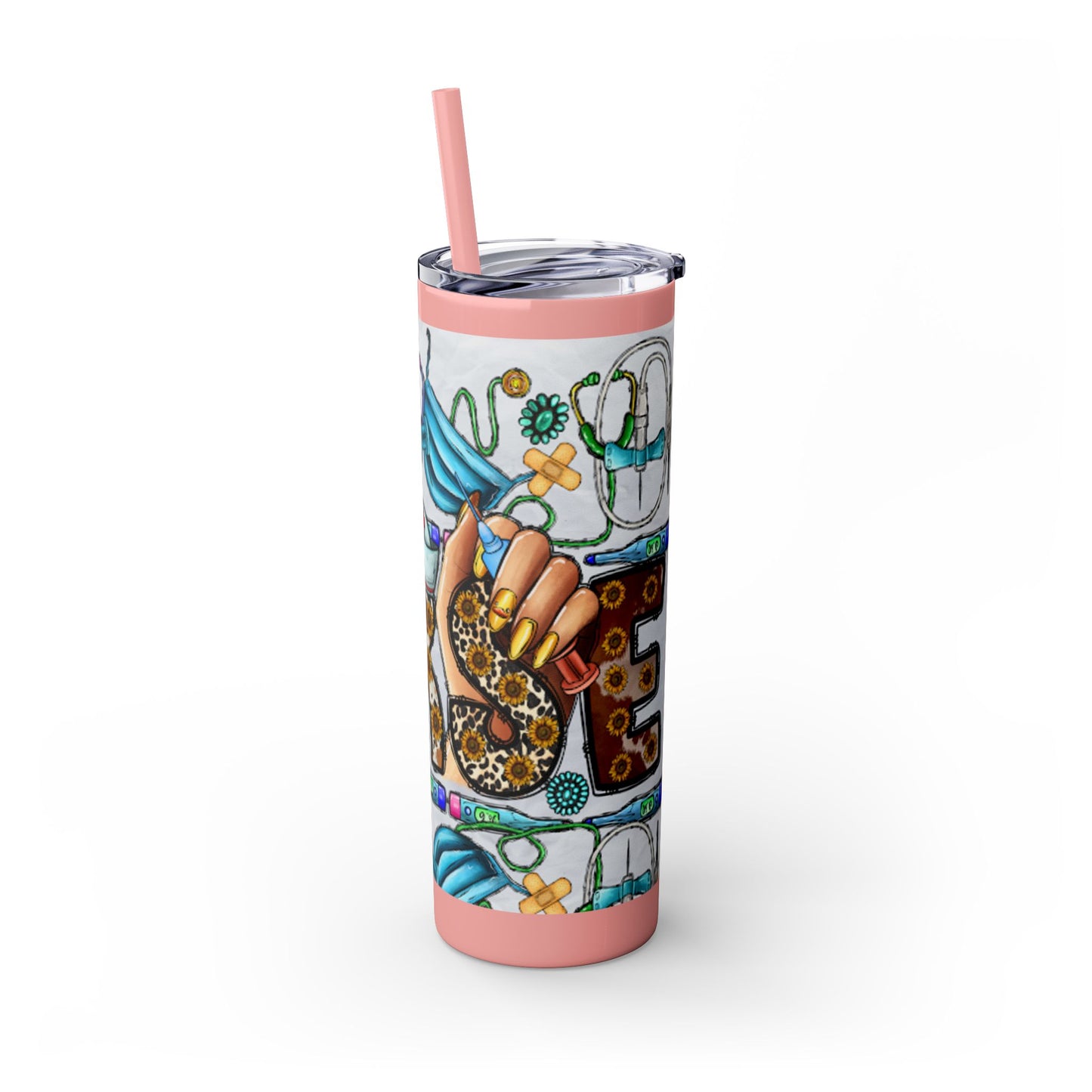 Nurse Skinny Tumbler with Straw, 20oz