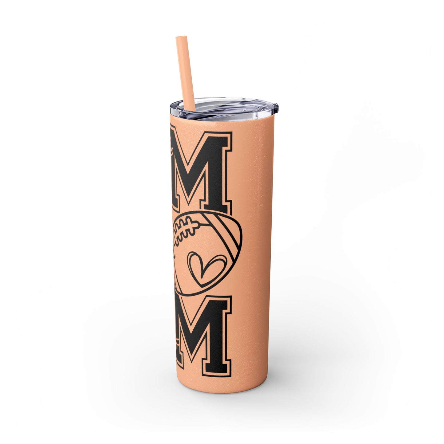 Football Mom Skinny Tumbler with Straw, 20oz