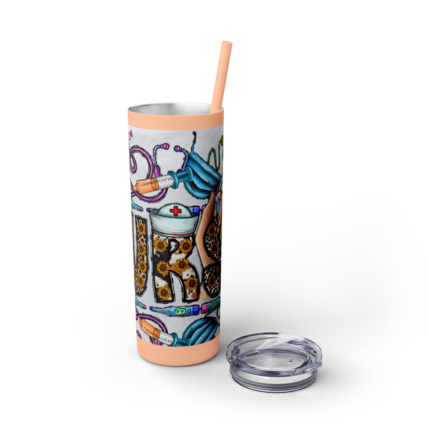 Nurse Skinny Tumbler with Straw, 20oz