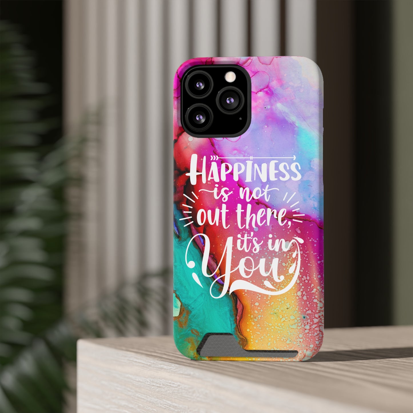 Happiness Phone Case With Card Holder