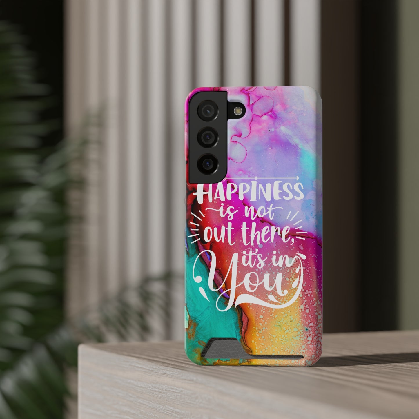 Happiness Phone Case With Card Holder