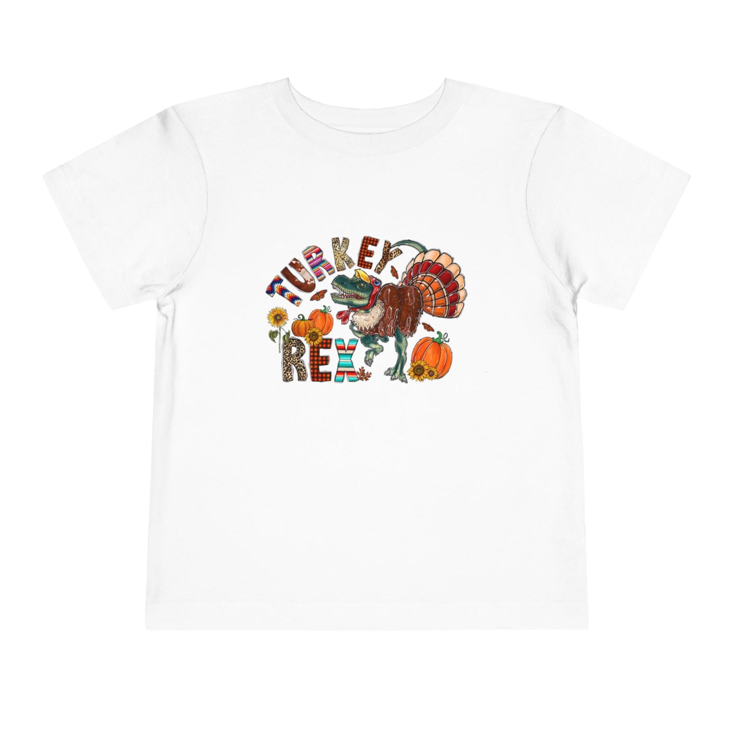 Thanksgiving Dino Toddler Short Sleeve Tee