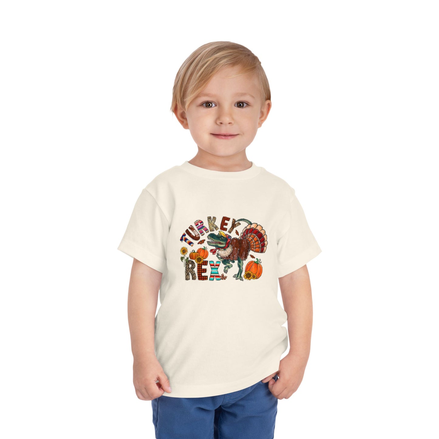 Thanksgiving Dino Toddler Short Sleeve Tee