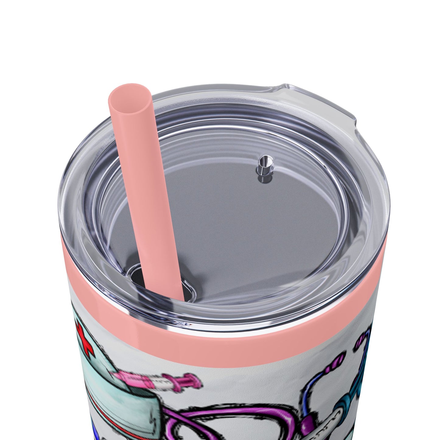 Nurse Skinny Tumbler with Straw, 20oz