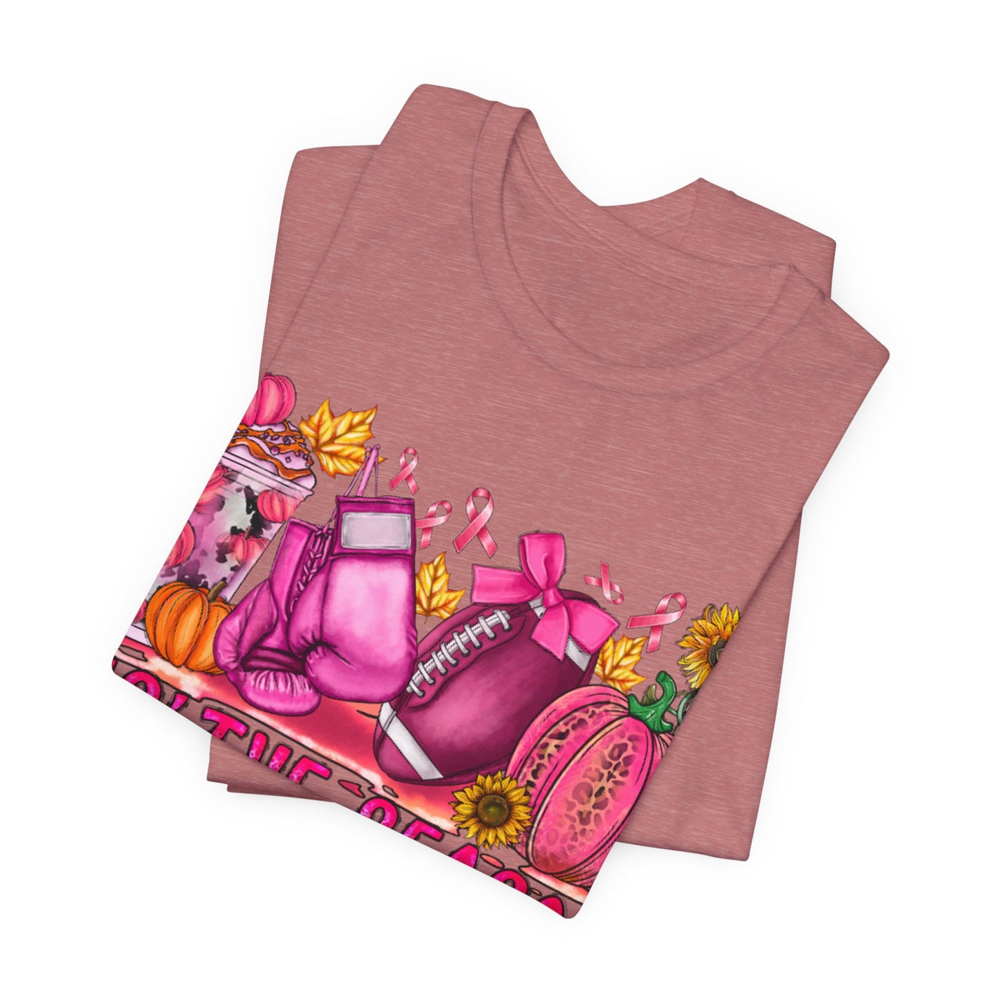 Fall Football Breast Cancer Short Sleeve Tee