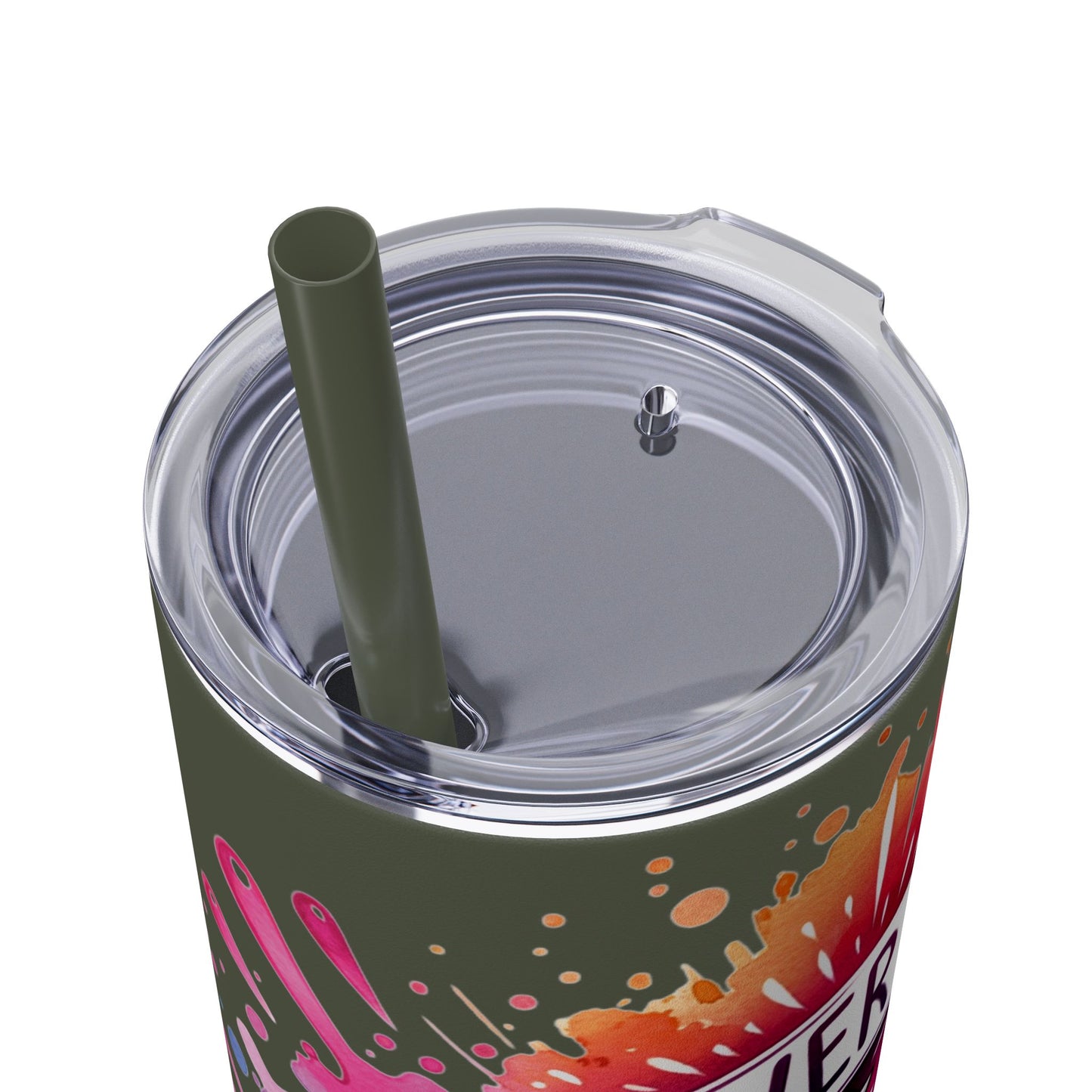 “Sparkle” Skinny Tumbler with Straw, 20oz