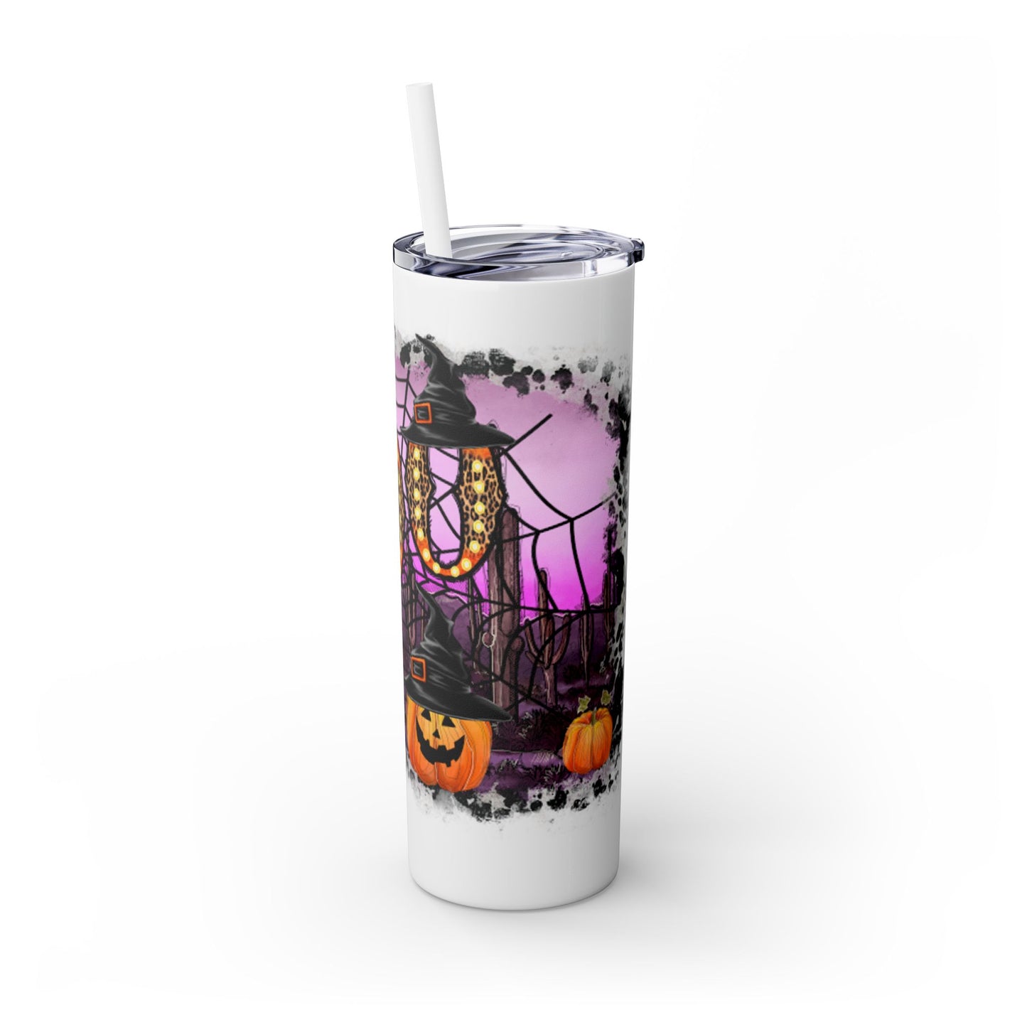 Halloween Boo Skinny Tumbler with Straw, 20oz