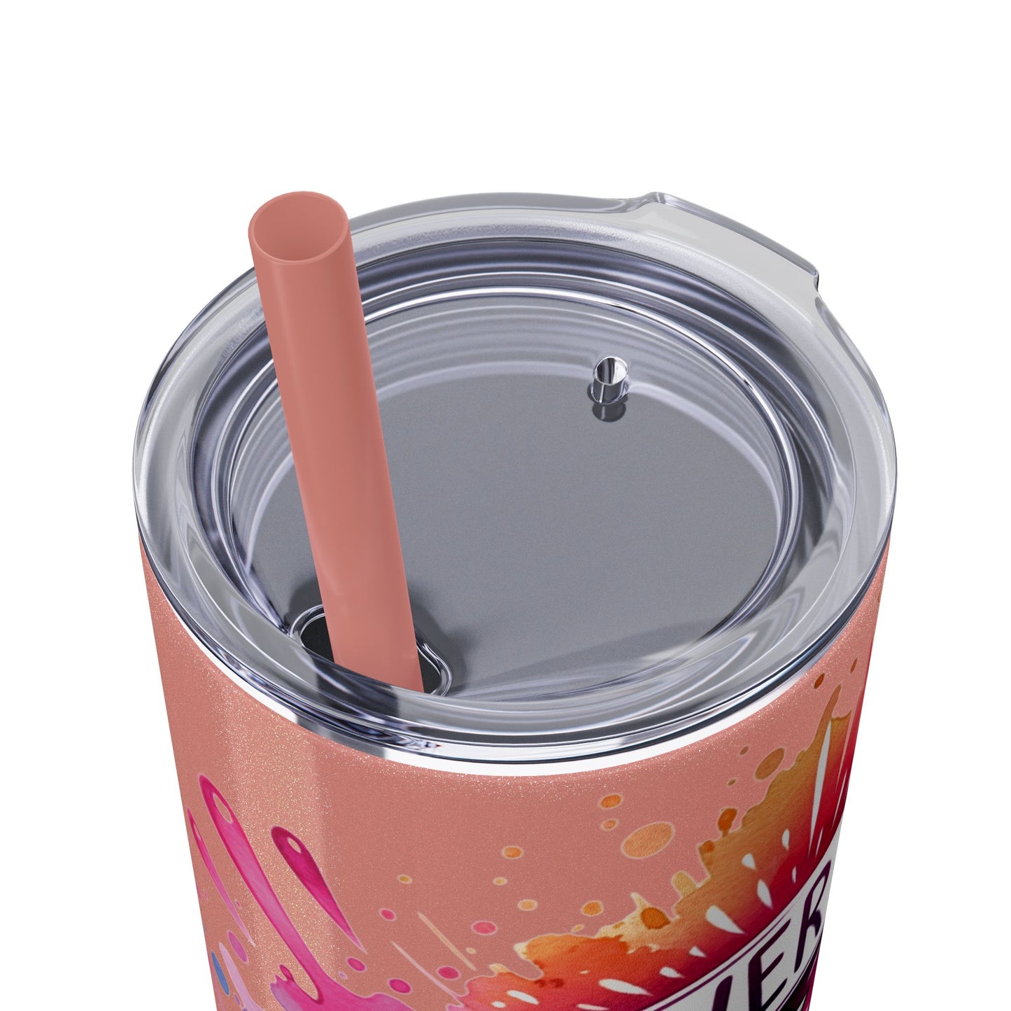 “Sparkle” Skinny Tumbler with Straw, 20oz