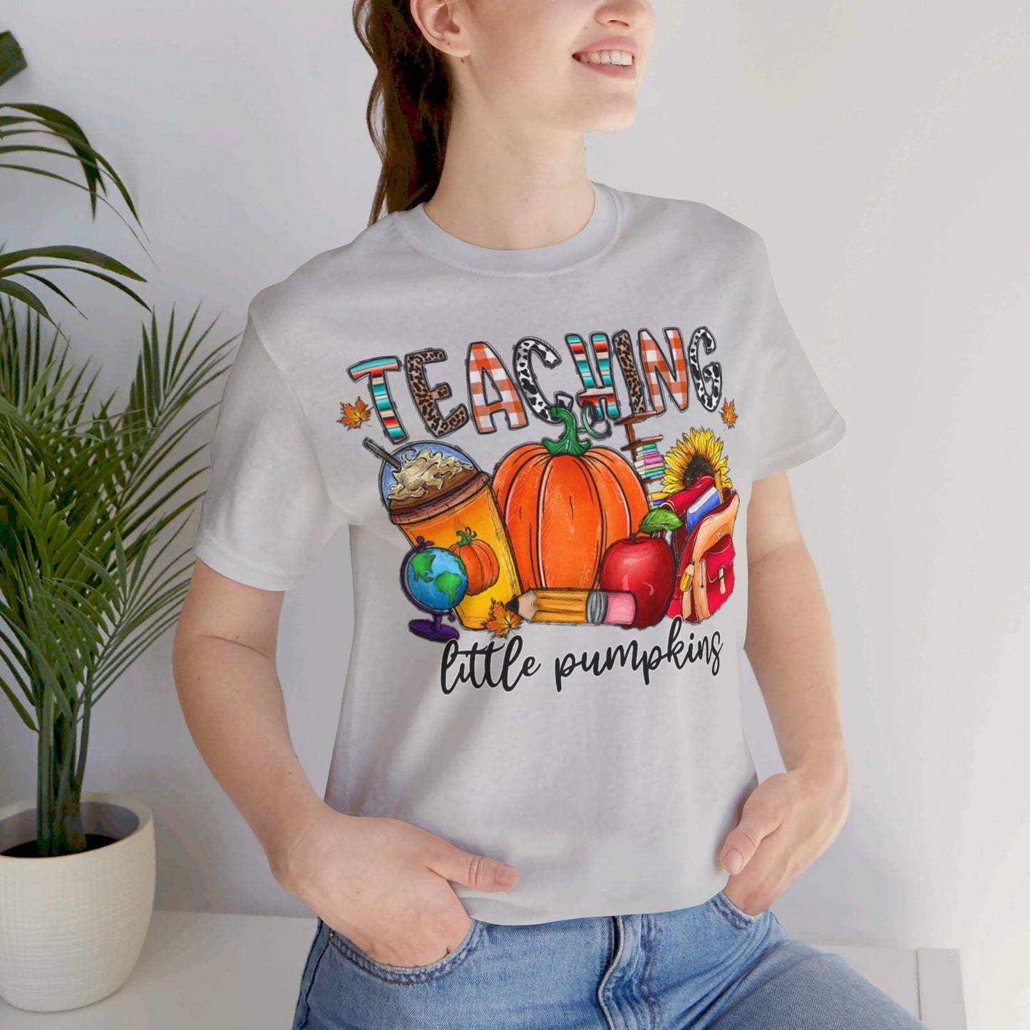 Fall Halloween Teacher Short Sleeve Tee