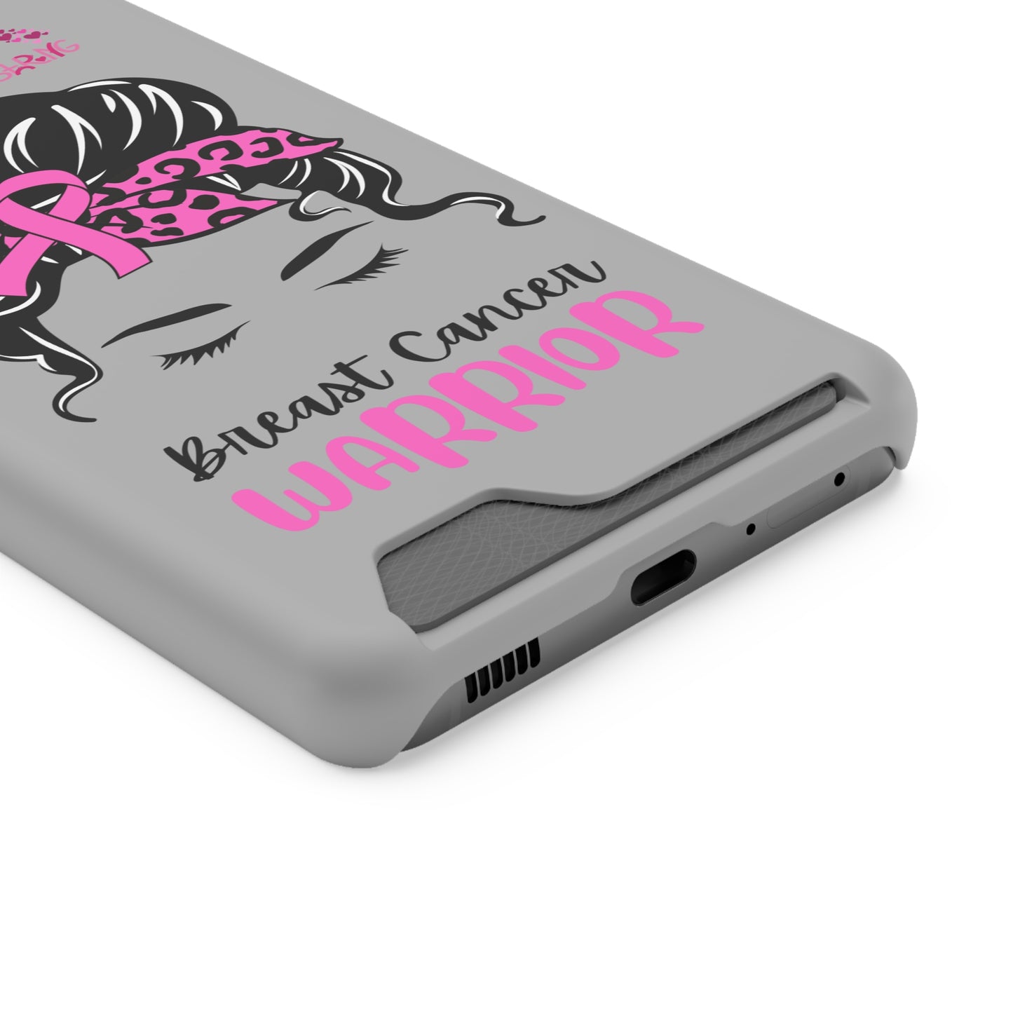 Breast Cancer Phone Case With Card Holder