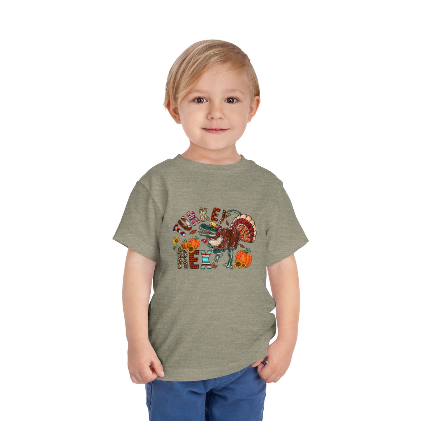 Thanksgiving Dino Toddler Short Sleeve Tee