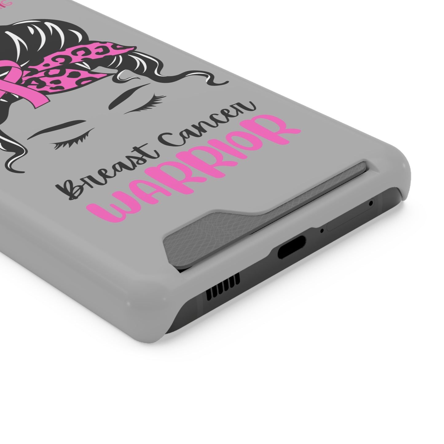 Breast Cancer Phone Case With Card Holder