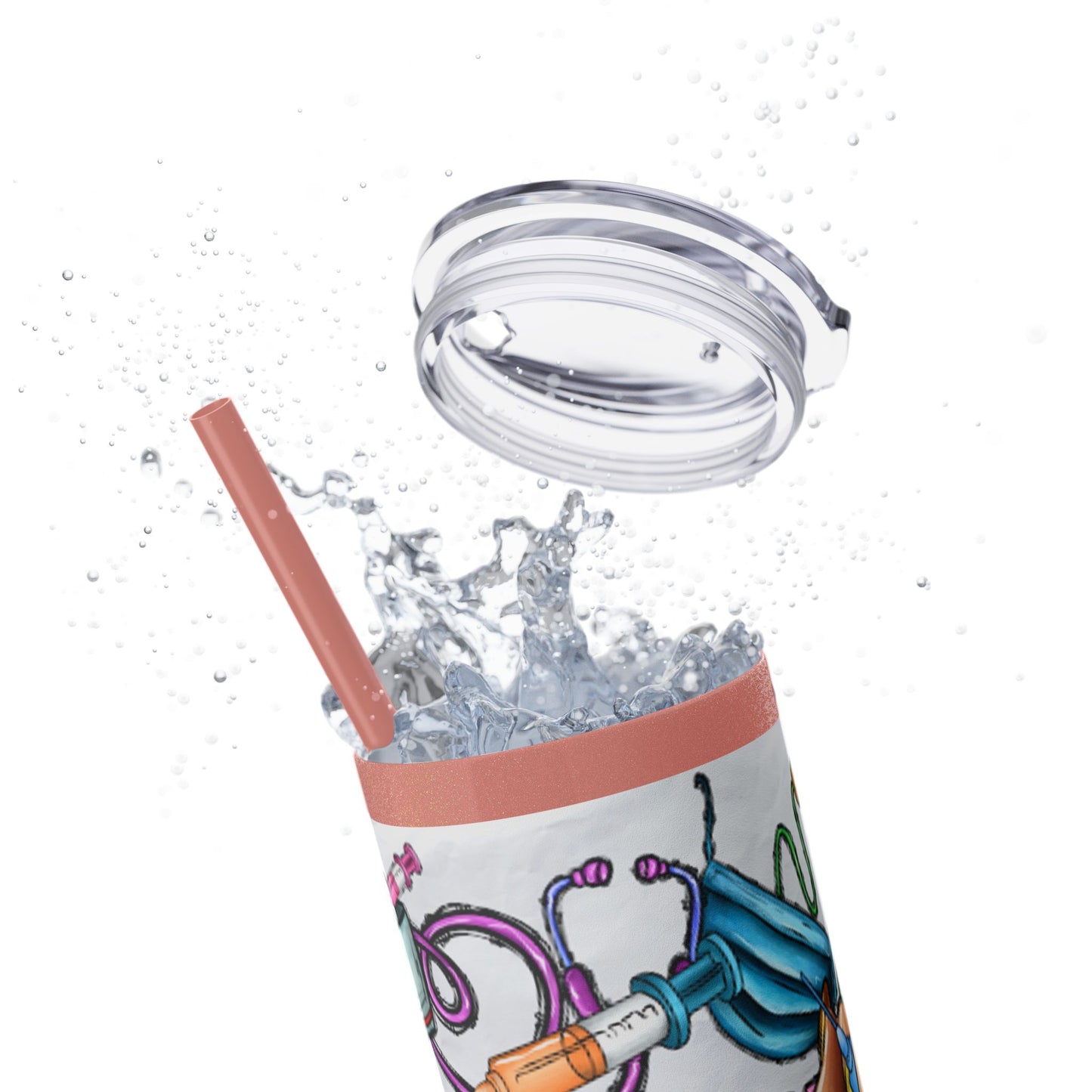 Nurse Skinny Tumbler with Straw, 20oz