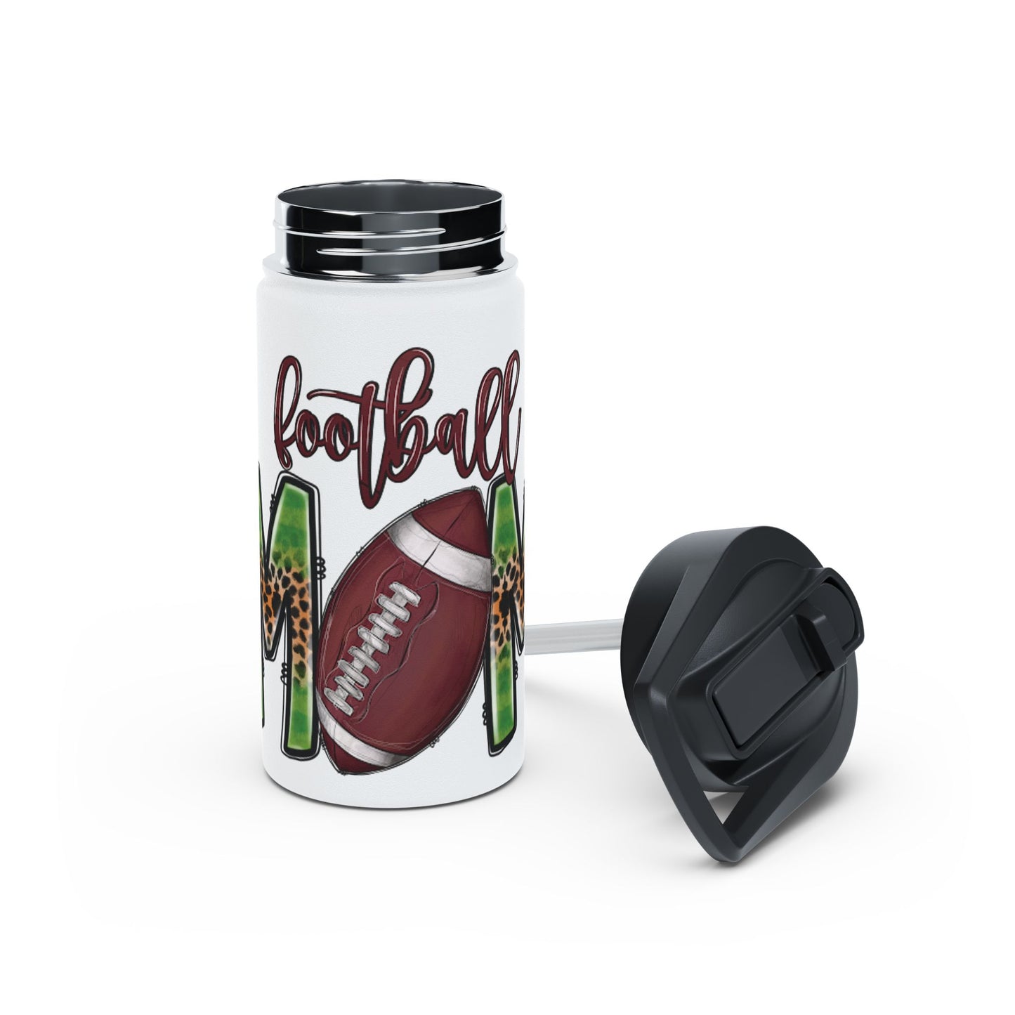 Football Mom Stainless Steel Water Bottle, Standard Lid