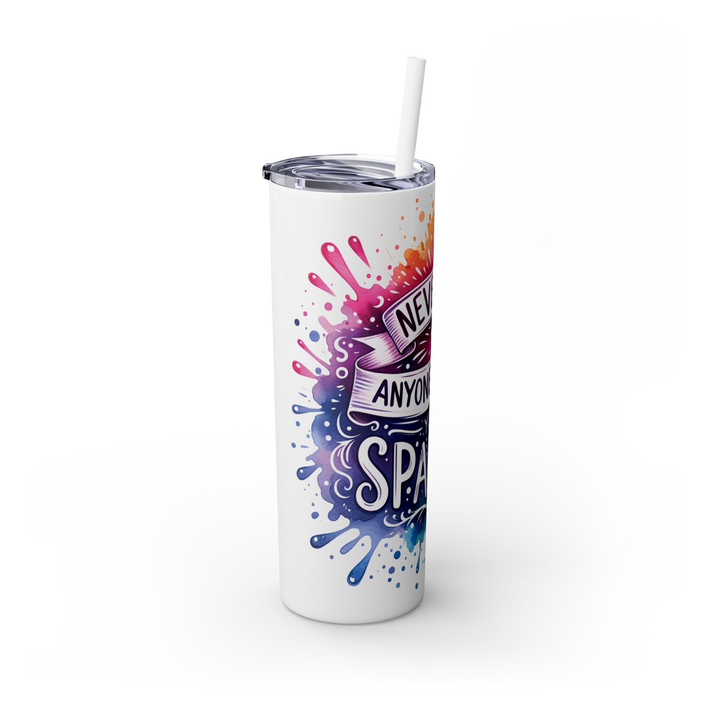 “Sparkle” Skinny Tumbler with Straw, 20oz