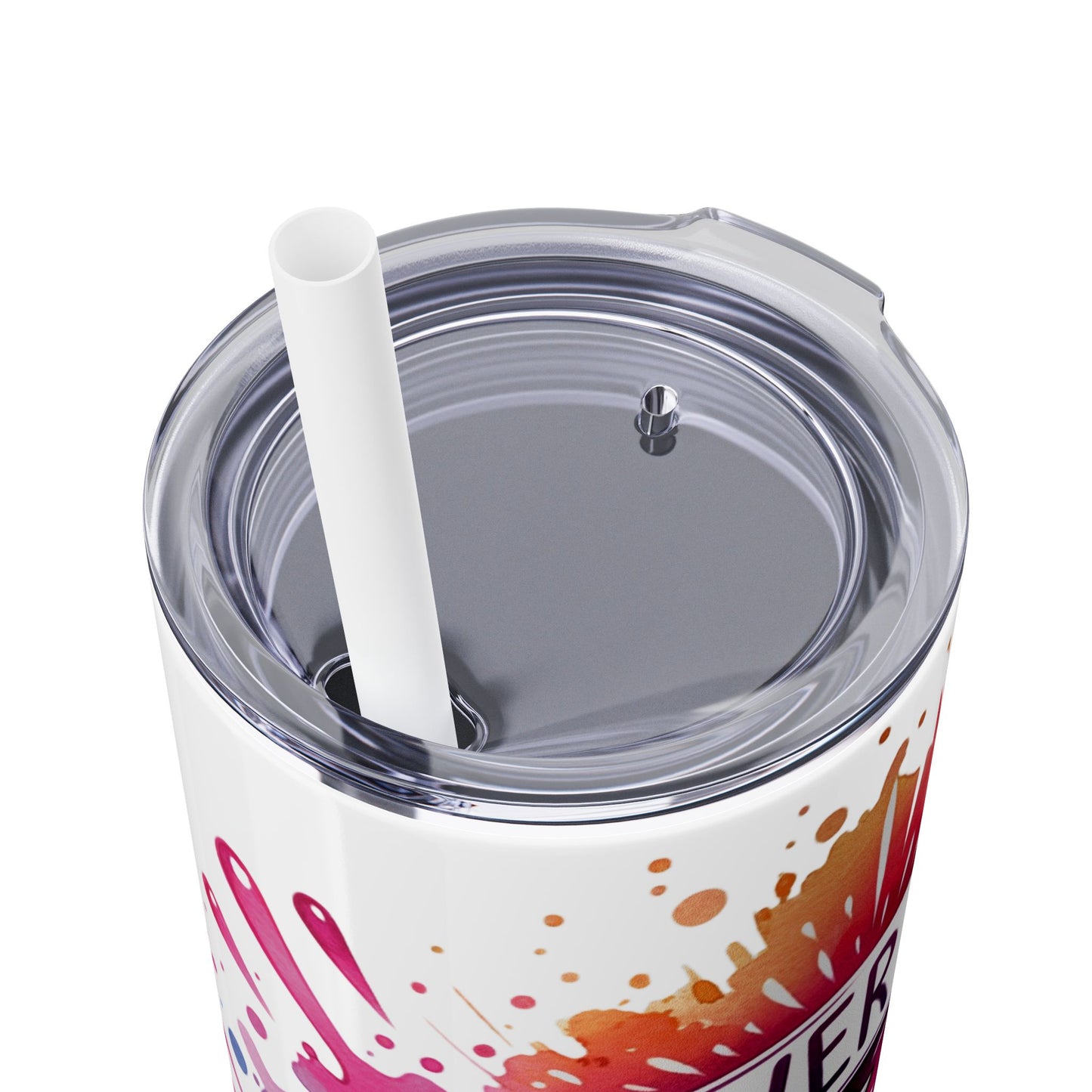 “Sparkle” Skinny Tumbler with Straw, 20oz