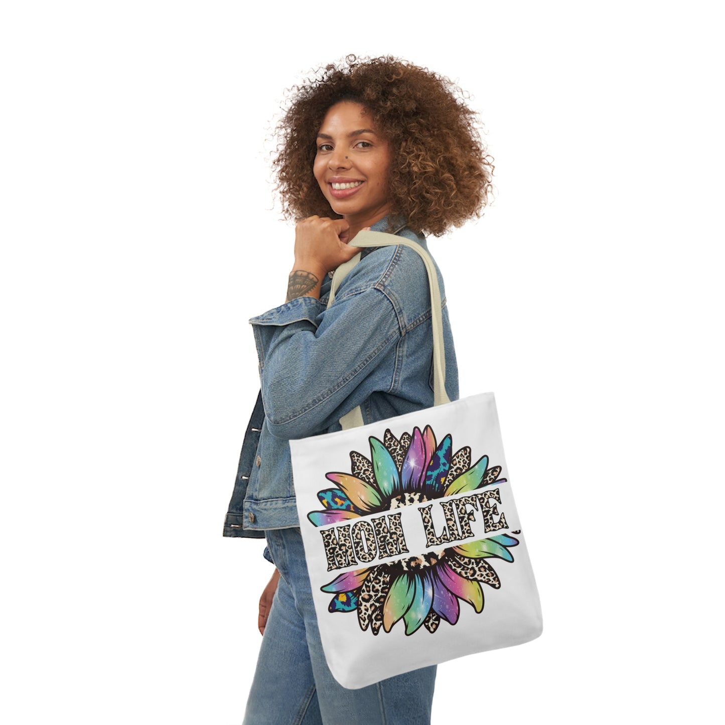 Mom Life Canvas Tote Bag, 5-Color Straps