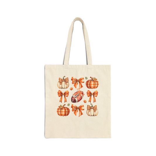 Fall Football Cotton Canvas Tote Bag