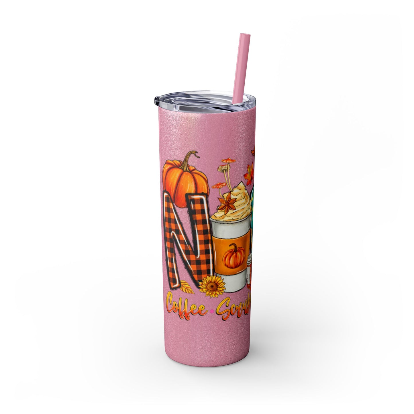 Fall Nurse Skinny Tumbler with Straw, 20oz