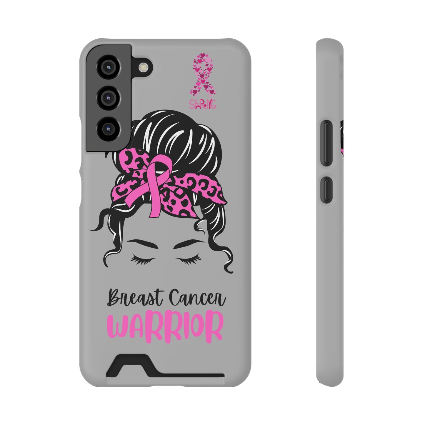 Breast Cancer Phone Case With Card Holder