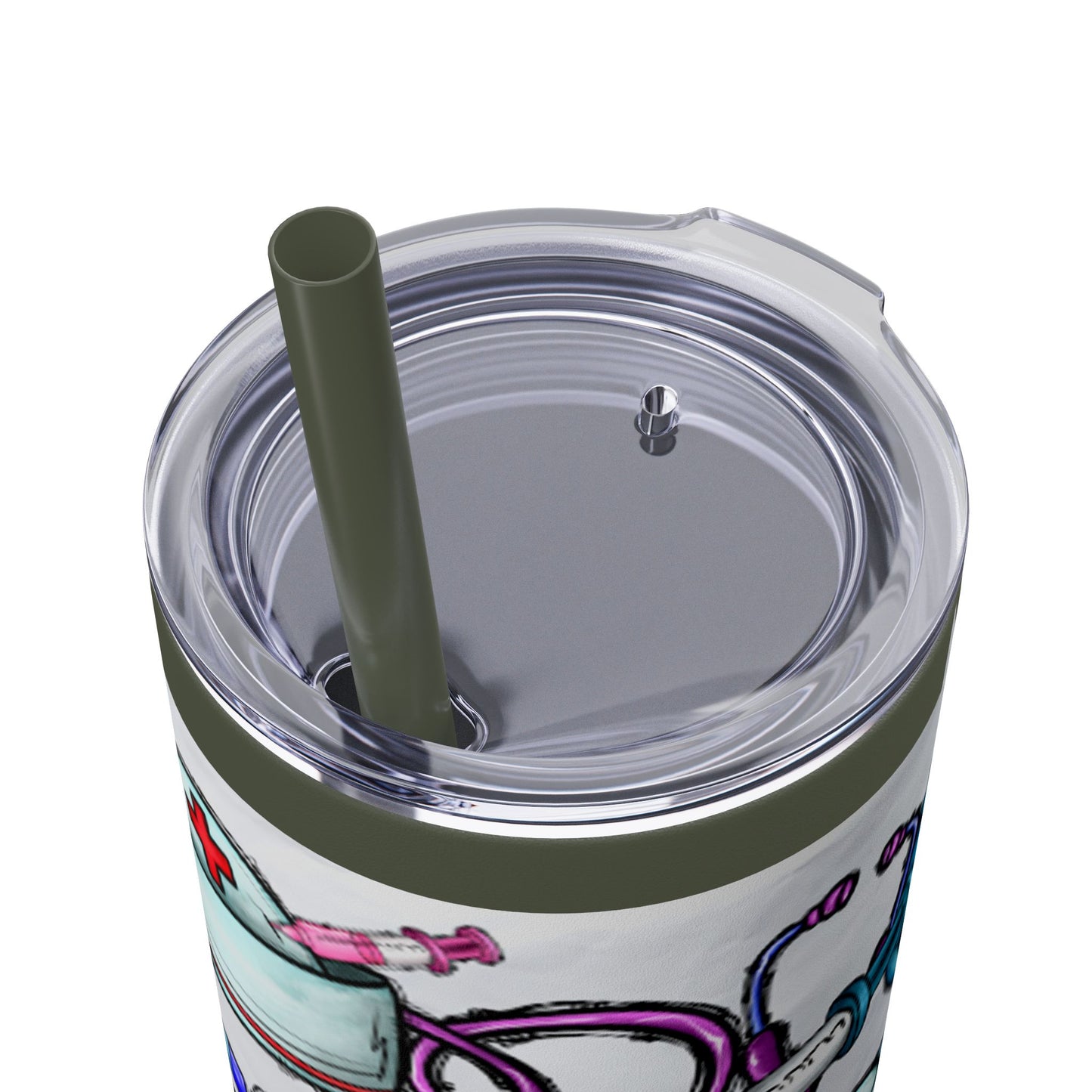 Nurse Skinny Tumbler with Straw, 20oz