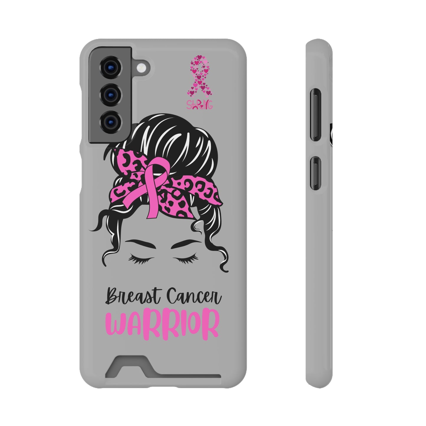 Breast Cancer Phone Case With Card Holder