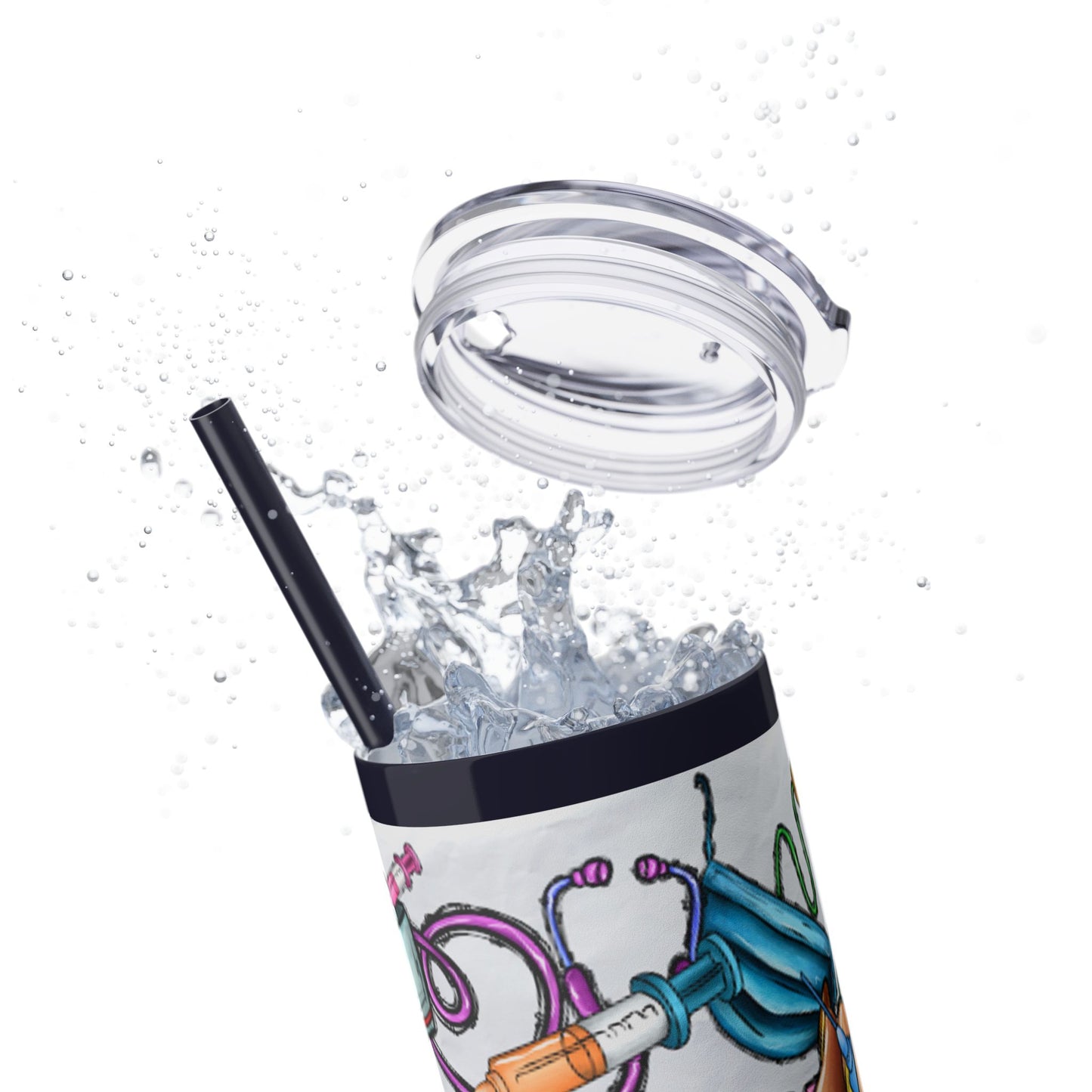 Nurse Skinny Tumbler with Straw, 20oz