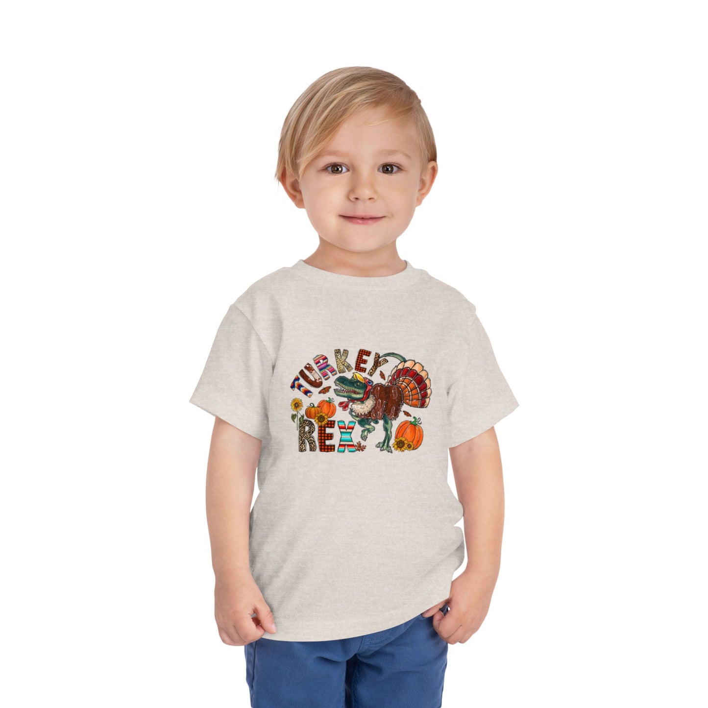 Thanksgiving Dino Toddler Short Sleeve Tee