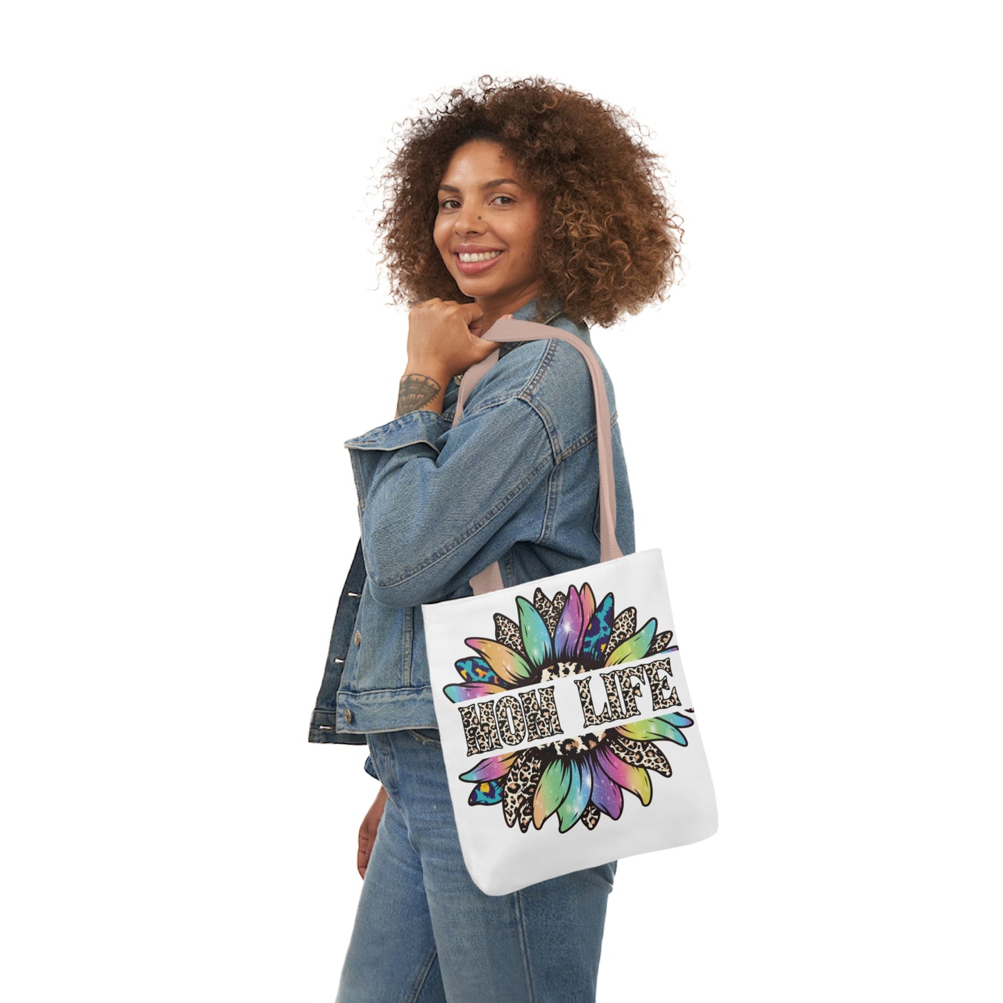 Mom Life Canvas Tote Bag, 5-Color Straps