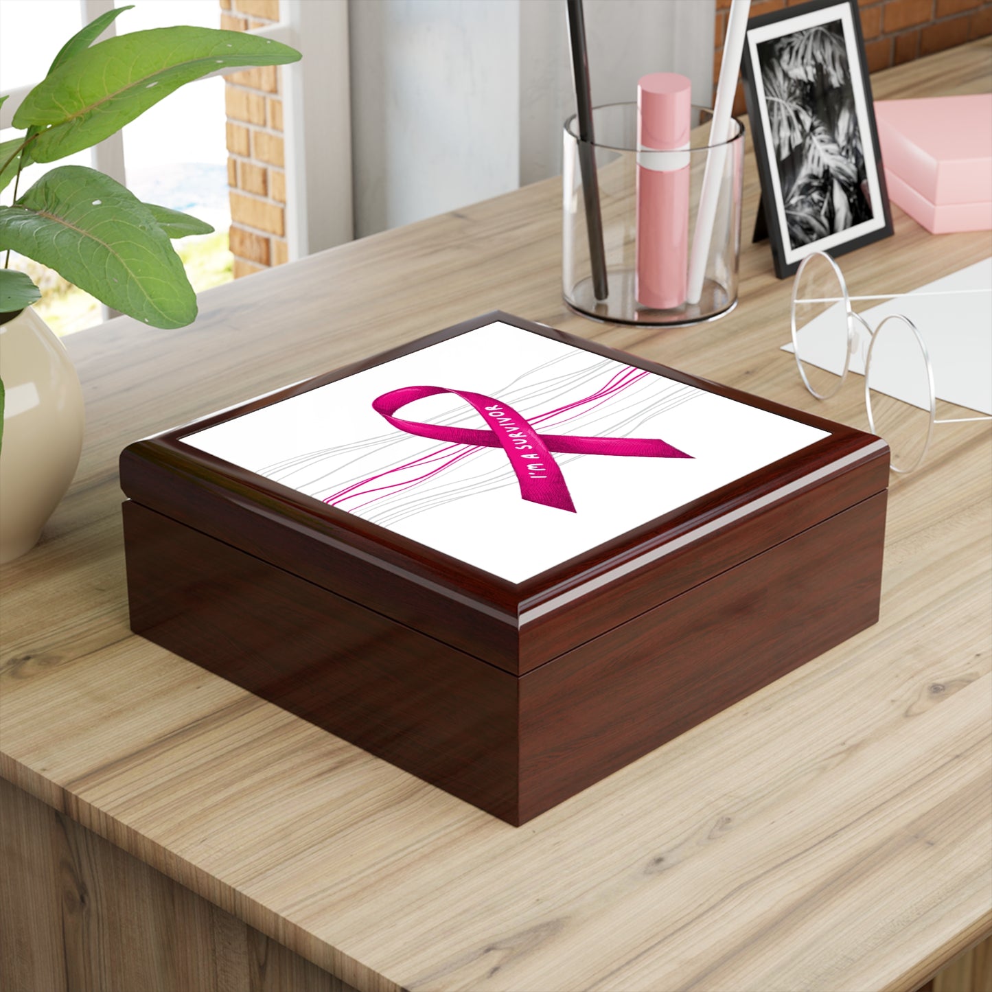 Breast Cancer Jewelry Box