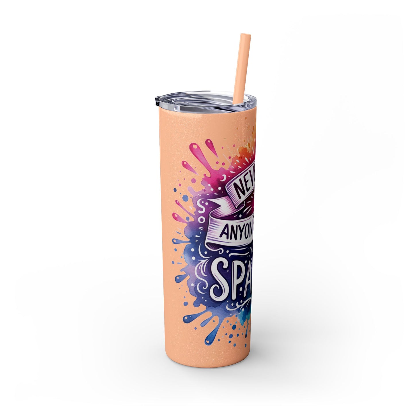 “Sparkle” Skinny Tumbler with Straw, 20oz