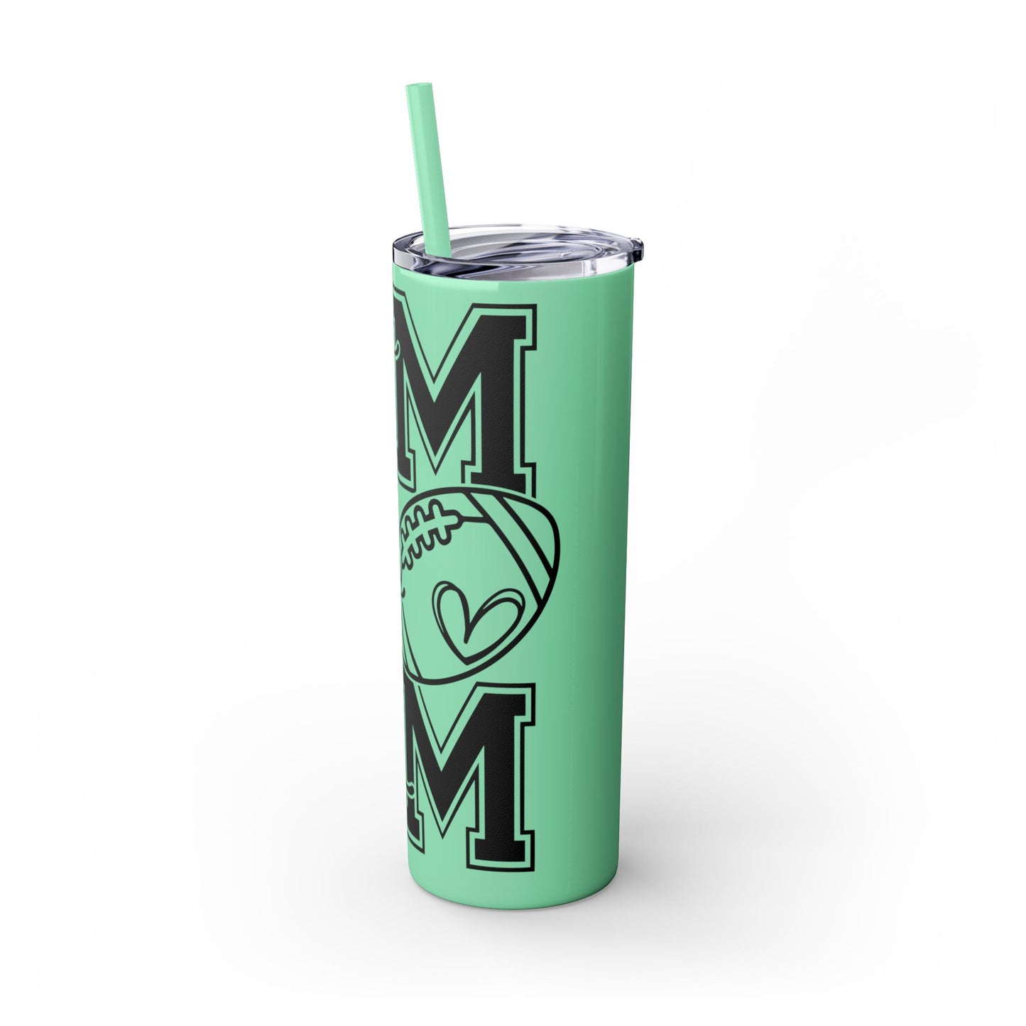 Football Mom Skinny Tumbler with Straw, 20oz