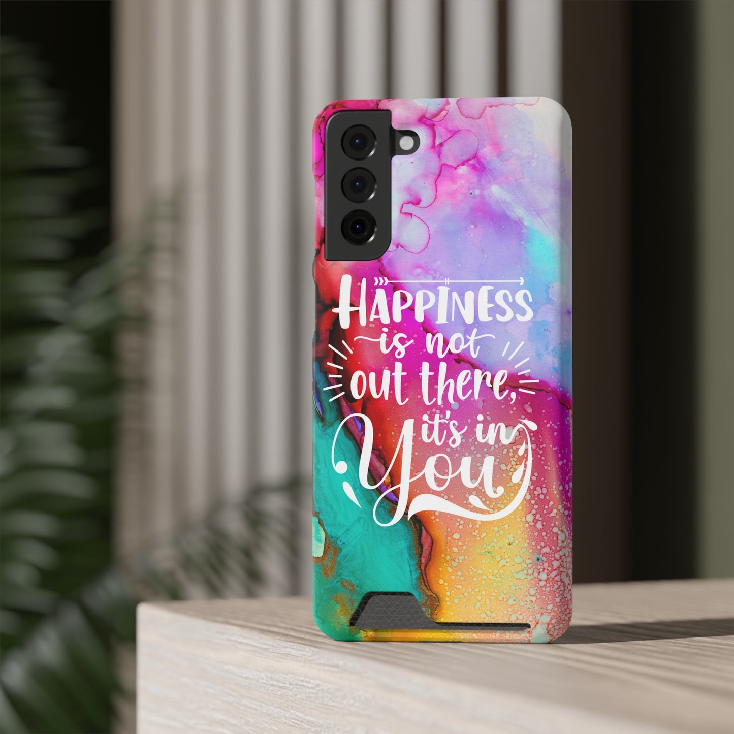 Happiness Phone Case With Card Holder