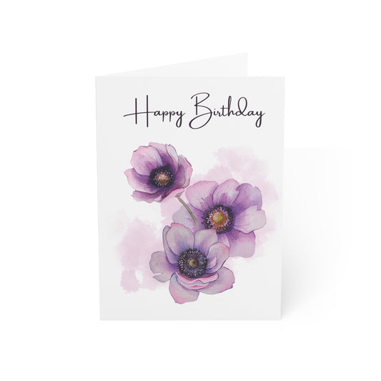 Purple Flower Birthday Cards