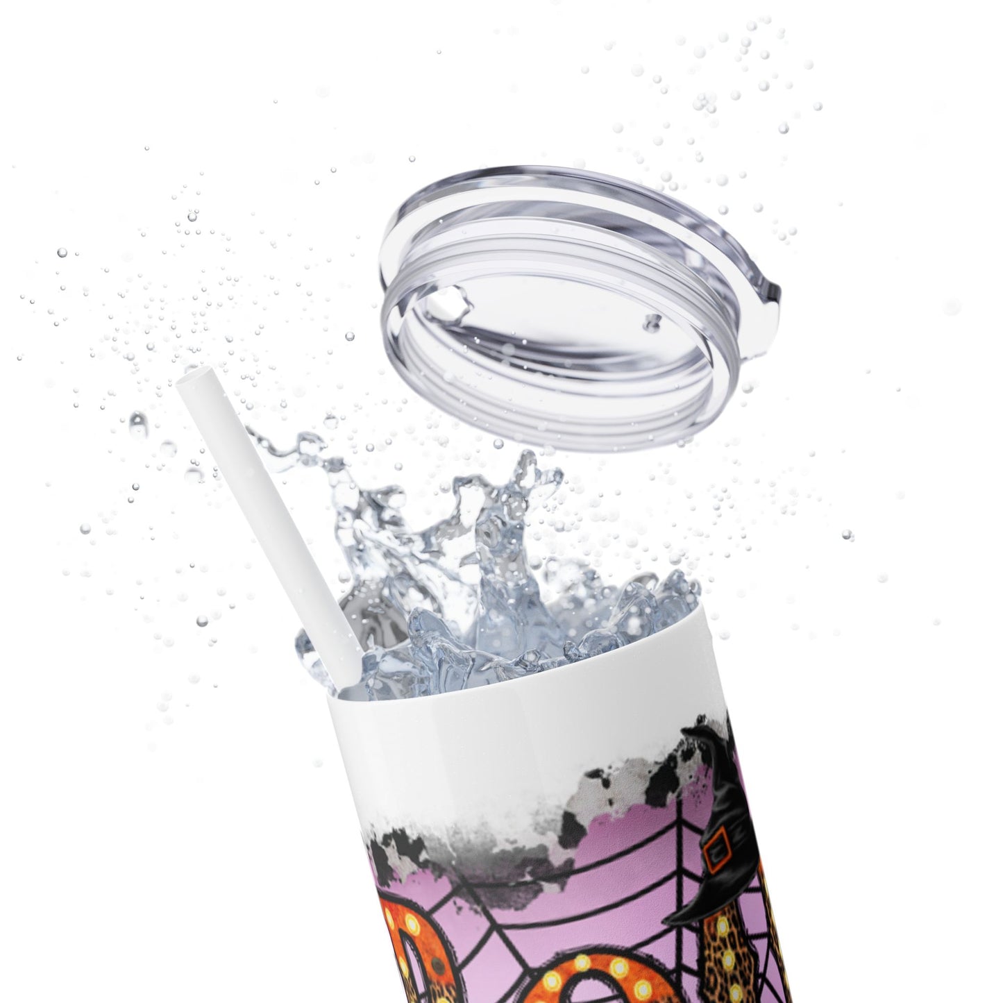 Halloween Boo Skinny Tumbler with Straw, 20oz