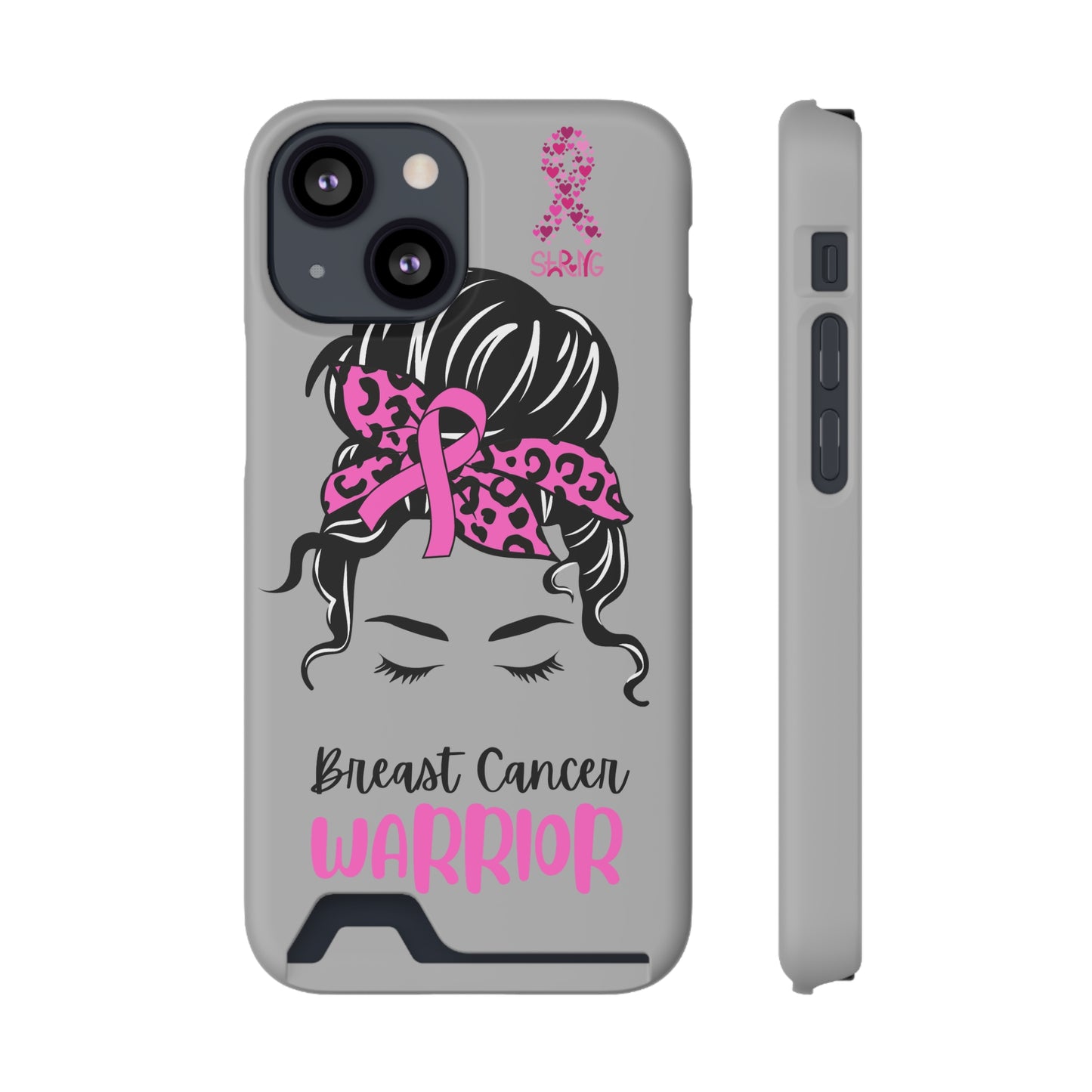 Breast Cancer Phone Case With Card Holder