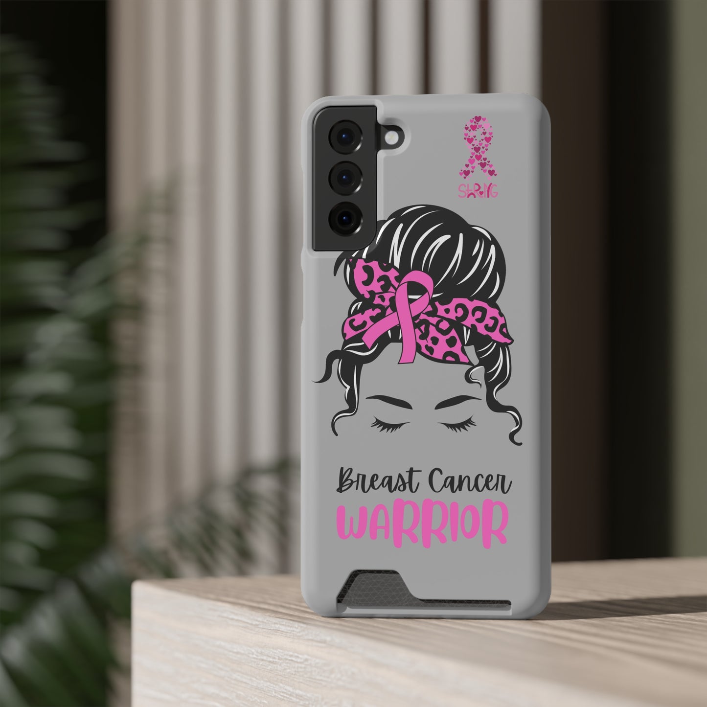 Breast Cancer Phone Case With Card Holder